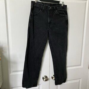 Vintage Rustler Jeans Mens 34x30 Black Straight Leg‎ Classic Dad Denim 90s